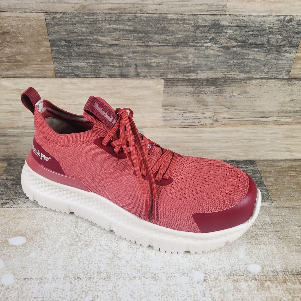 Timberland PRO‎ Setra Knit Womens Shoes Sz 5.5 M Cranberry Composite Safety Toe